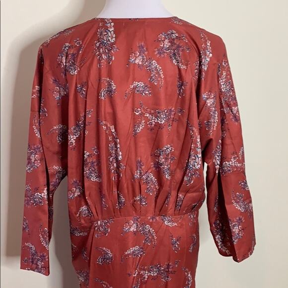 Anama Rust Floral Print Long Kimono - Picture 8 of 10